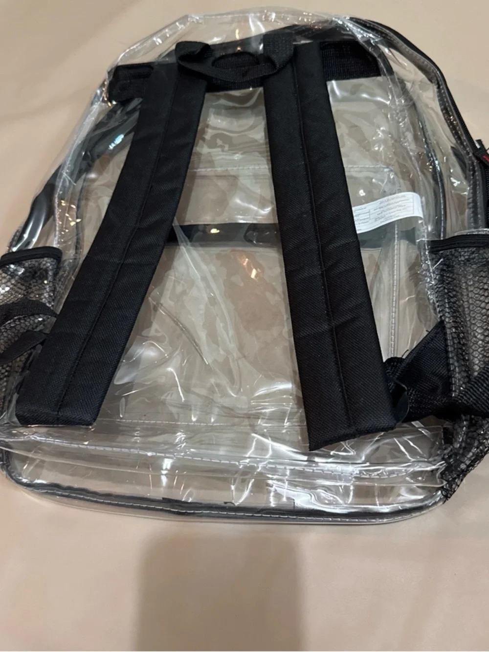 OtterBox Clear PVC Backpack with Black Trim and Mesh Pockets